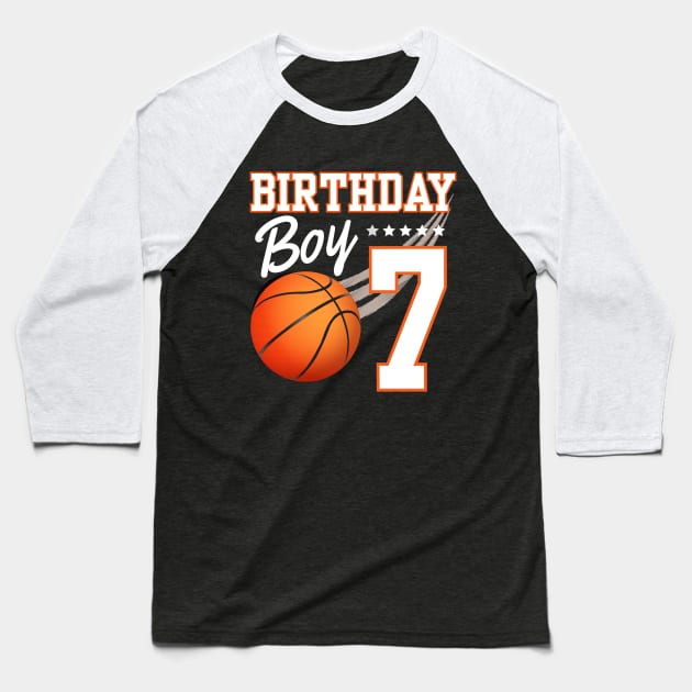 Basketball 7th Birthday Kids 10 Years Old Boys Girls Baseball T-Shirt by IYearDesign